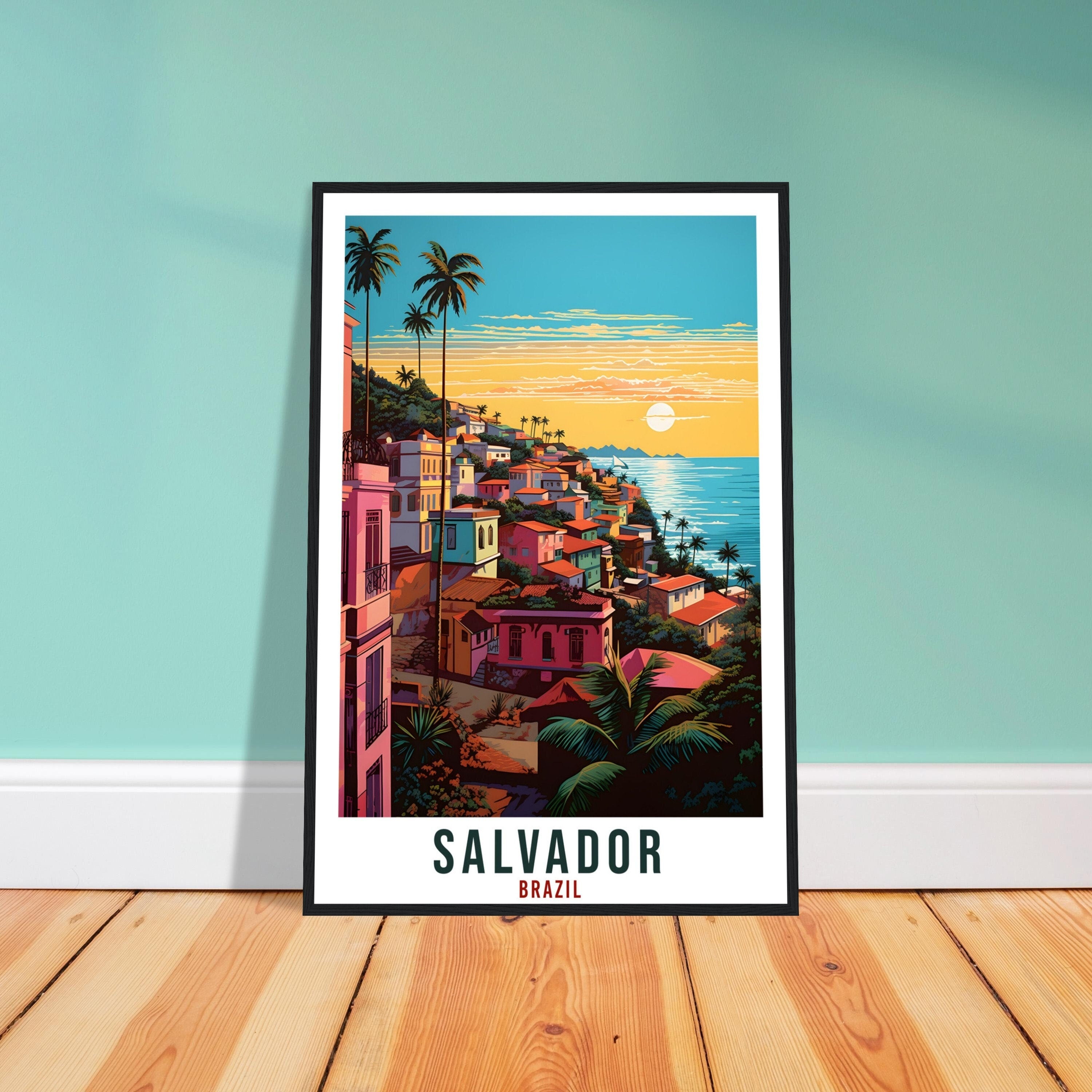 Salvador Travel Print Wall Art Salvador Brazil Wall Hanging Salvador Artwork Art Gifts Salvador Travel Poster Brazil Decor Art Lovers Gift