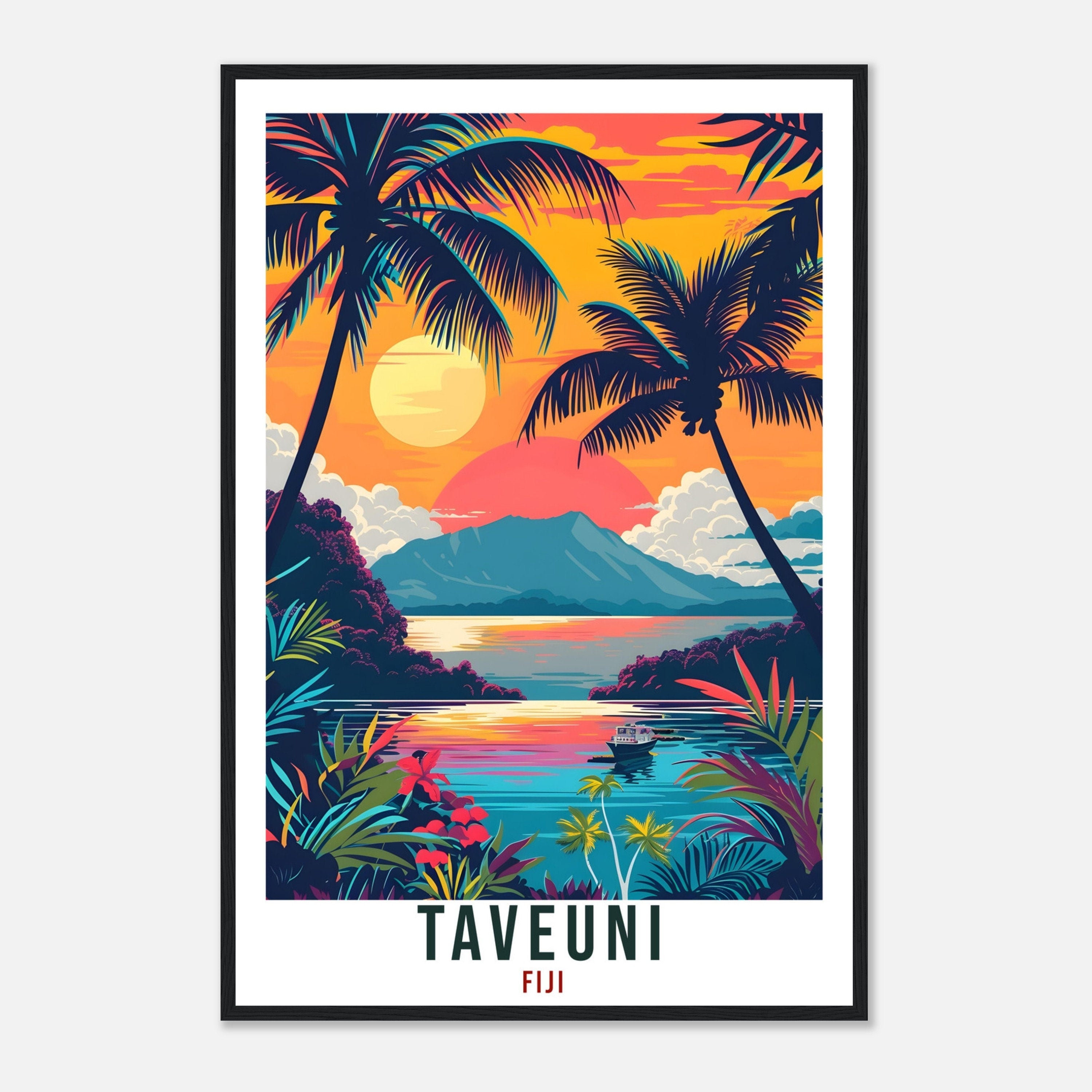 Taveuni Fiji Travel Print Fiji Wall Art Wall Hanging Home Décor Taveuni Gift Fiji Islands Landmark Artwork Travel Art Fijian Travel Poster