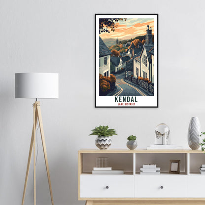 Kendal Travel Print Lake District Home Decor Kendal Wall Art Wall Hanging Art Lover Lake District Artwork Travel Poster Cumbria Travel Art