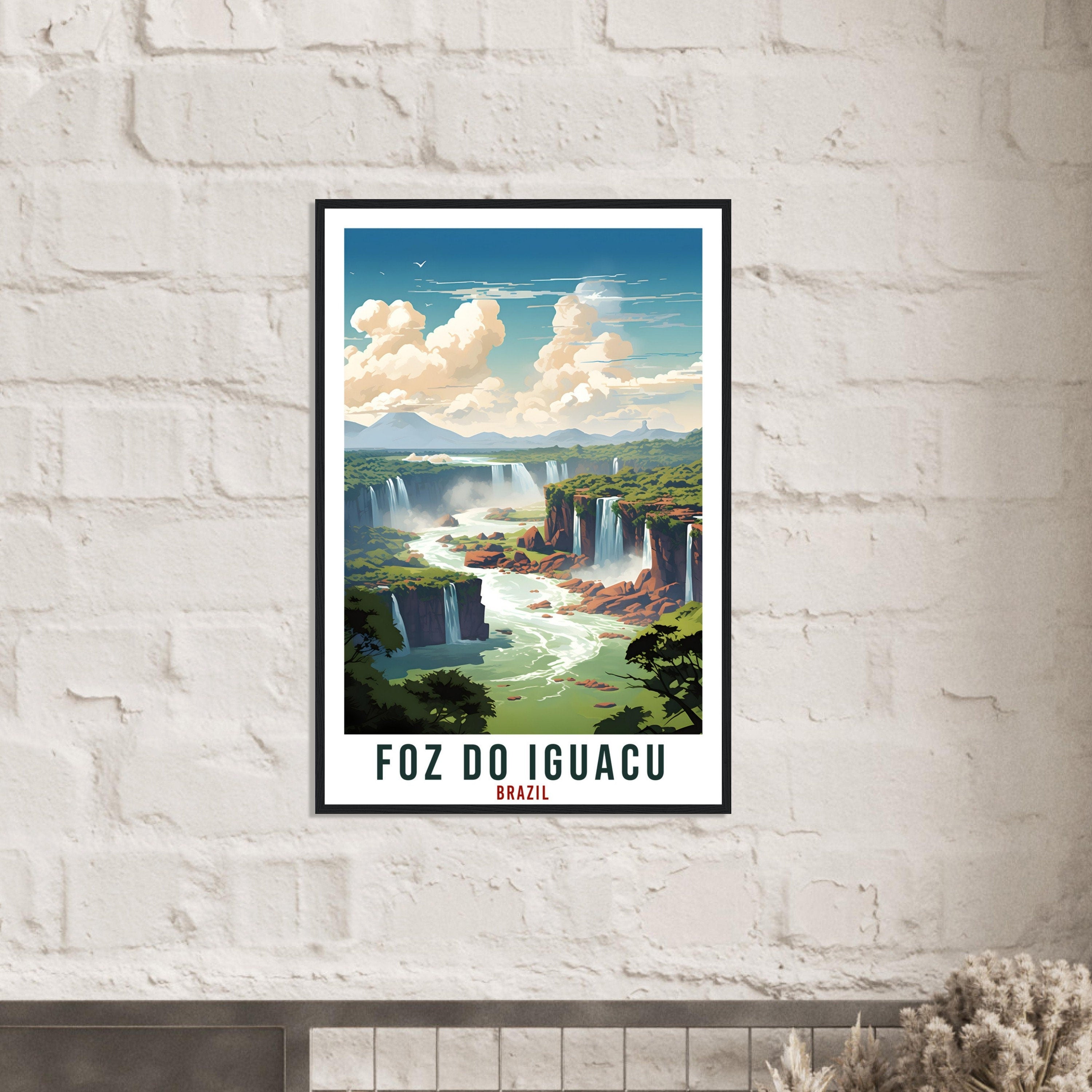 Foz Do Iguacu Travel Print Wall Art Foz Do Iguacu Brazil Wall Hanging Artwork Art Gifts Foz Do Iguacu Travel Poster Brazil Art Lovers Gift