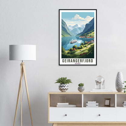 Geirangerfjord Norway Travel Print  Wall Hanging Norway Fjords Geirangerfjord Travel Poster Norway Wall Art Geirangerfjord Travel Poster