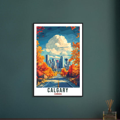 Calgary Travel Print Canada Home Decor Calgary Wall Art Gift Wall Hanging Art Lover Calgary Canadian Artwork Travel Poster Alberta Artwork