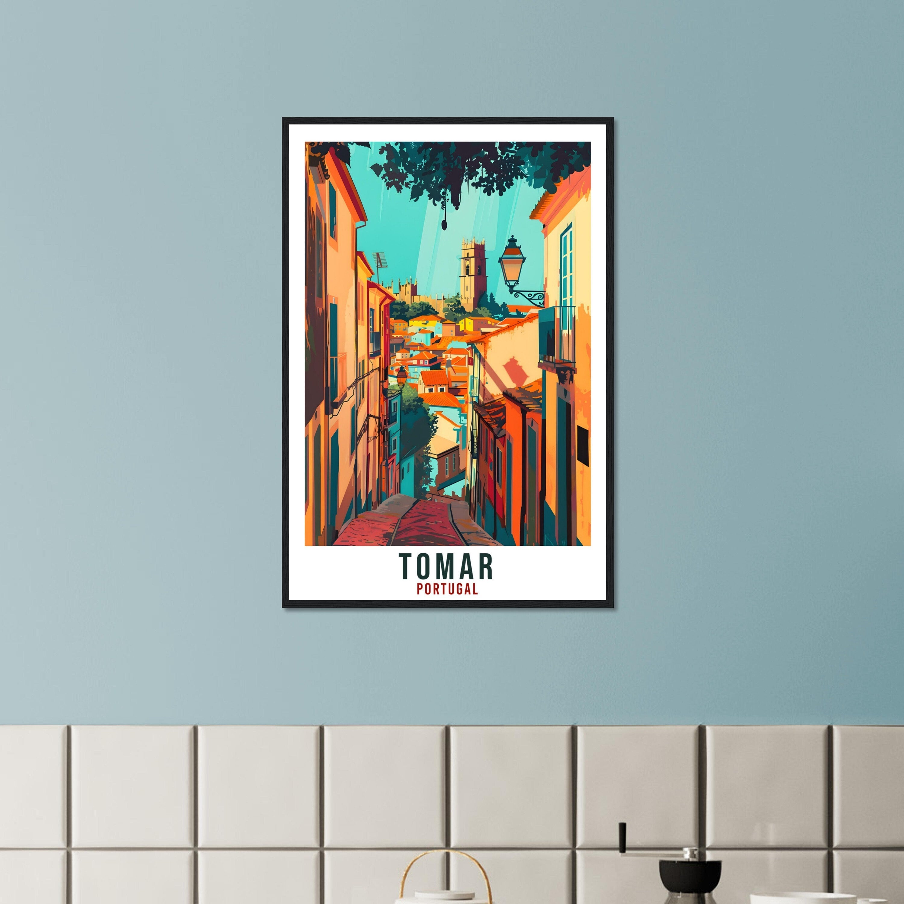 Tomar Travel Print Portugal Wall Art Wall Hanging Home Décor Tomar Gift Portugal Landmark Artwork Gift Tomar Portugal Holiday Travel Poster
