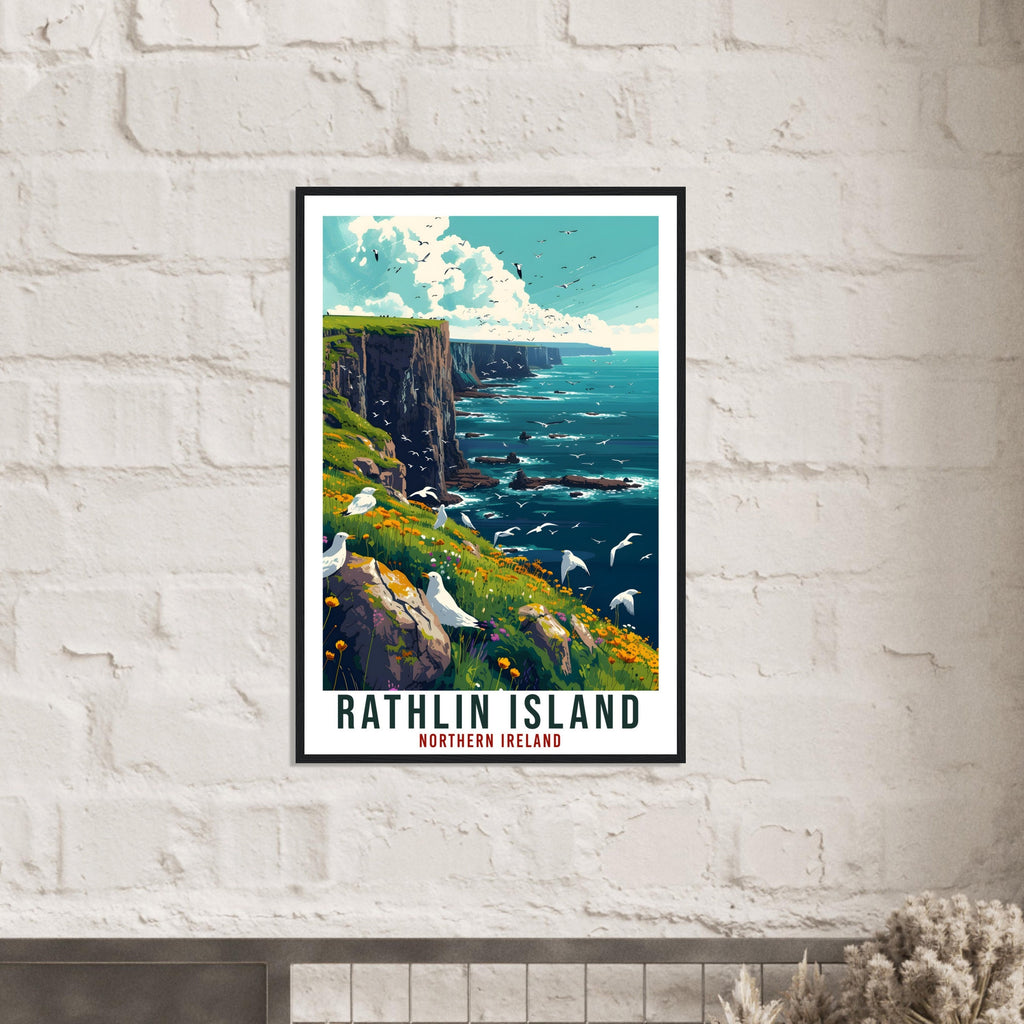 Rathlin Island Travel Print Northern Ireland Home Decoration Wall Art Wall Hanging Art Lover Ireland Artwork Rathlin Island Travel Poster