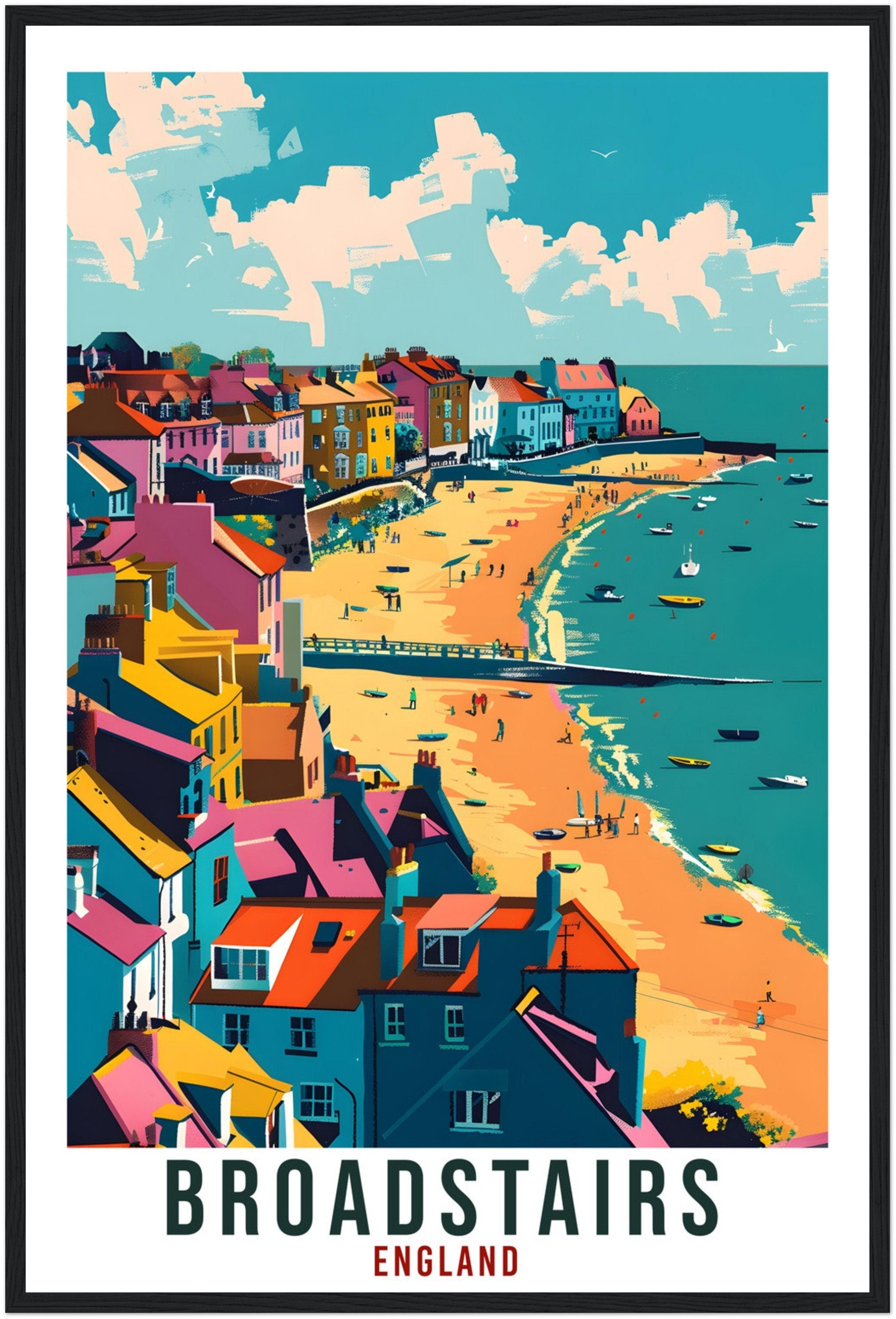 Broadstairs Travel Print Wall Art Wall Hanging Home Living Décor Broadstairs Gift Art Lovers Gift Artwork Gift Print England Travel Poster