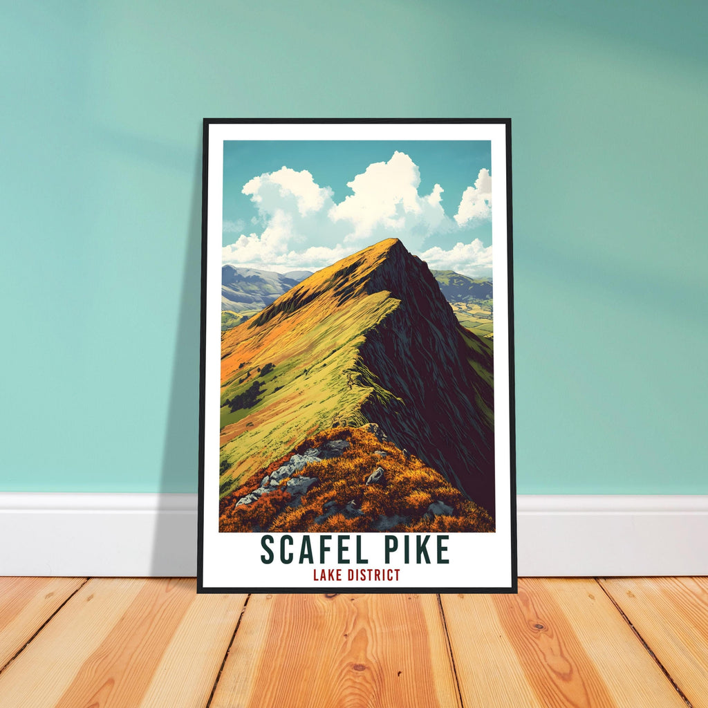 Scafel Pike Travel Print Lake District Home Scafel Pike Mountain Wall Art Wall Hanging Art Lover Lake District Artwork Travel Poster Cumbria