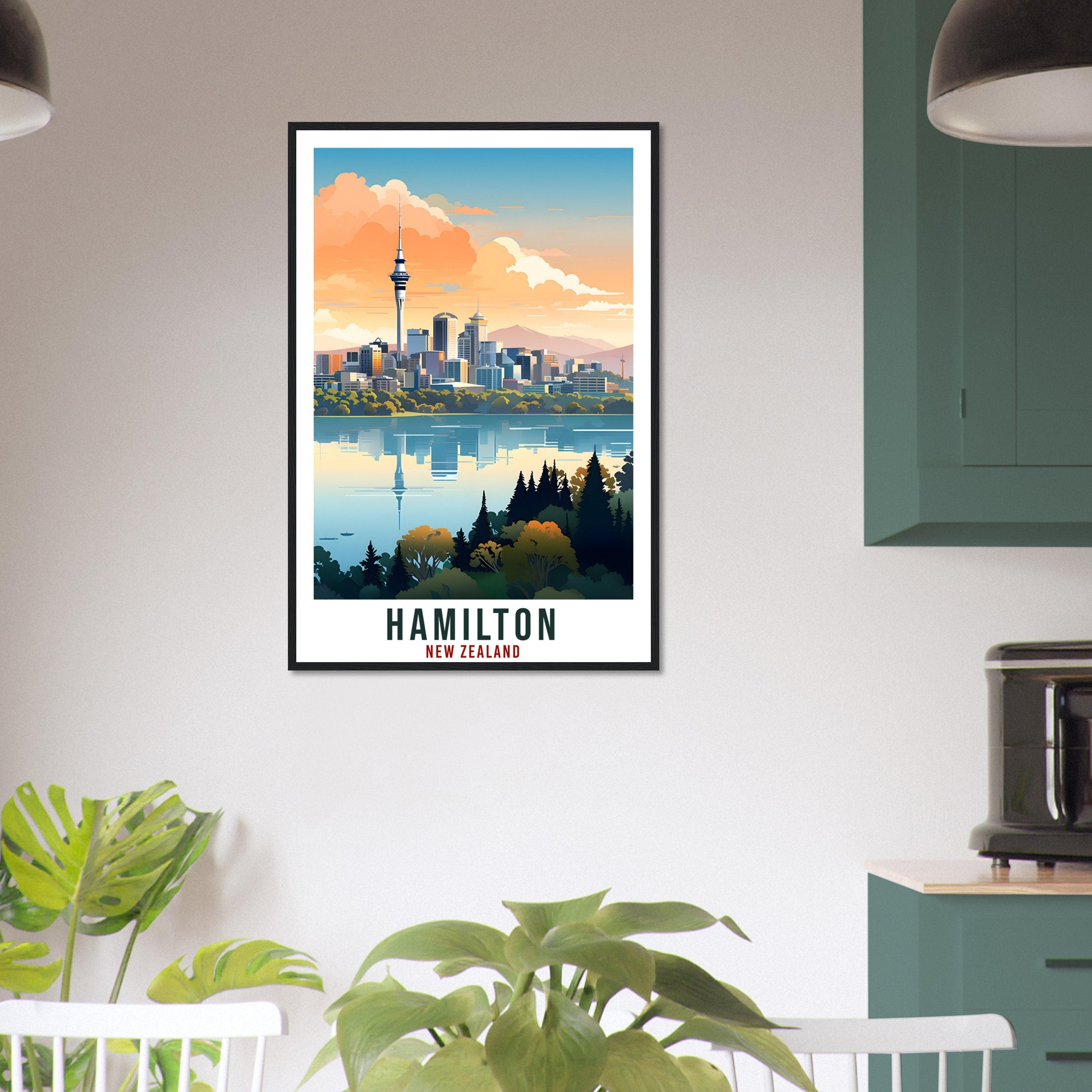 Hamilton Travel Print Wall Art Hamilton New Zealand City Landscape Artwork Hamilton Art Gifts Hamilton Travel Poster New Zealand Art Lovers