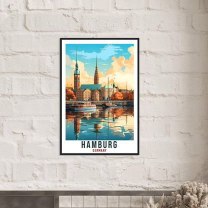 Hamburg Travel Print Germany Home Decoration Hamburg German City Wall Art Gift Wall Hanging Art Lover Germany Artwork Hamburg Travel Poster
