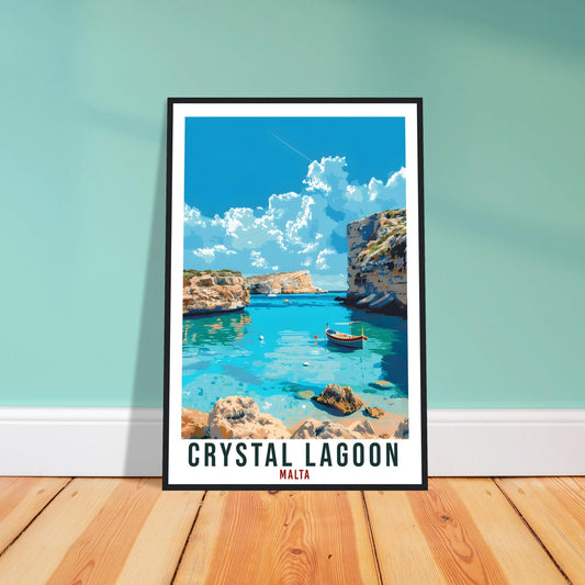 Crystal Lagoon Malta Travel Print Wall Art Wall Hanging Home Décor Gift Art Lover Gift Malta Artwork Gift Malta Crystal Lagoon Travel Poster