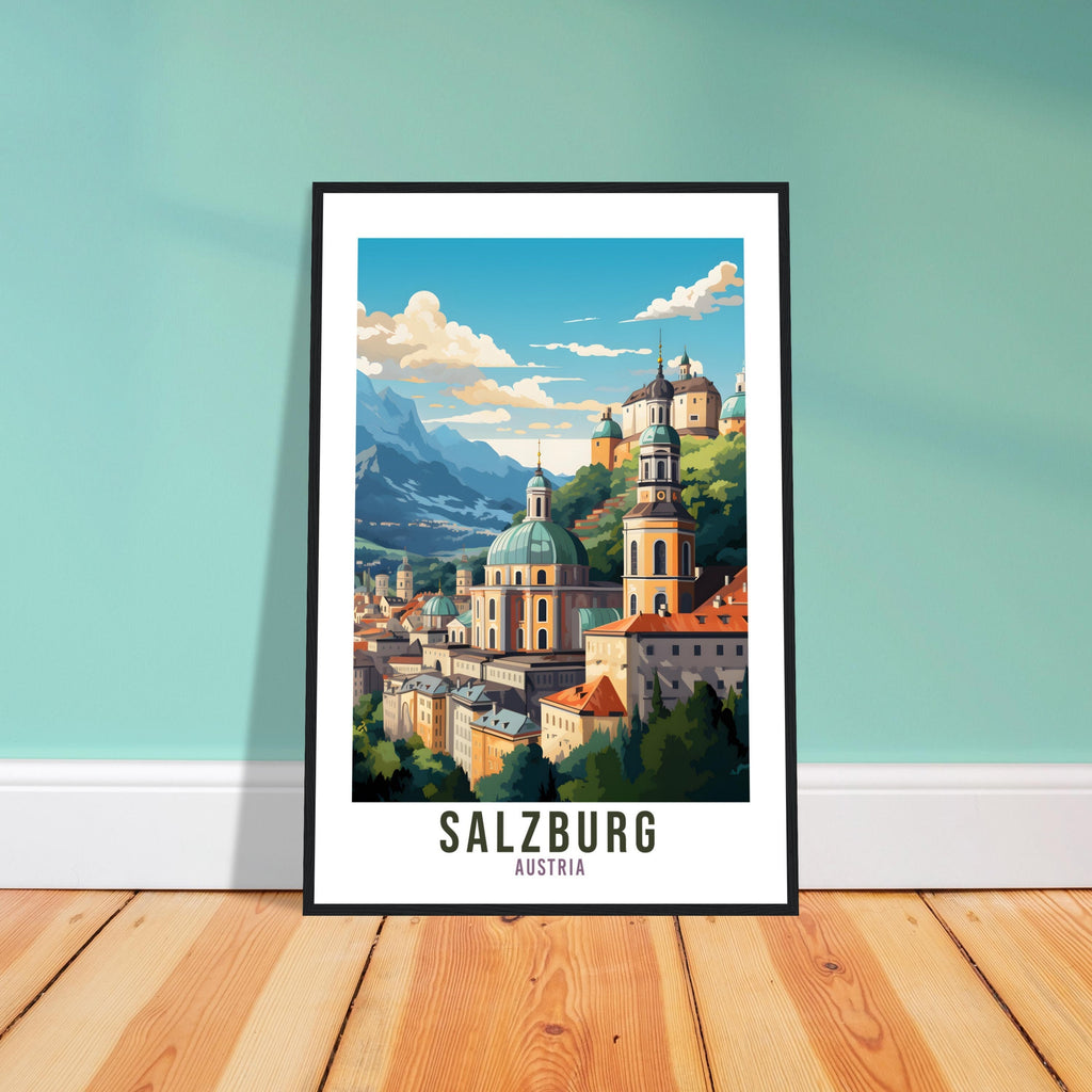 Salzburg Travel Print Wall Art Salzburg Wall Hanging Austria Gift Holiday Print Salzburg Art Print Austrian Travel Poster Landscape Print