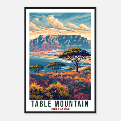 Table Mountain South Africa Travel Print Wall Art Wall Hanging Home Décor Table Mountain Art Lovers Artwork Gift Print South African Poster