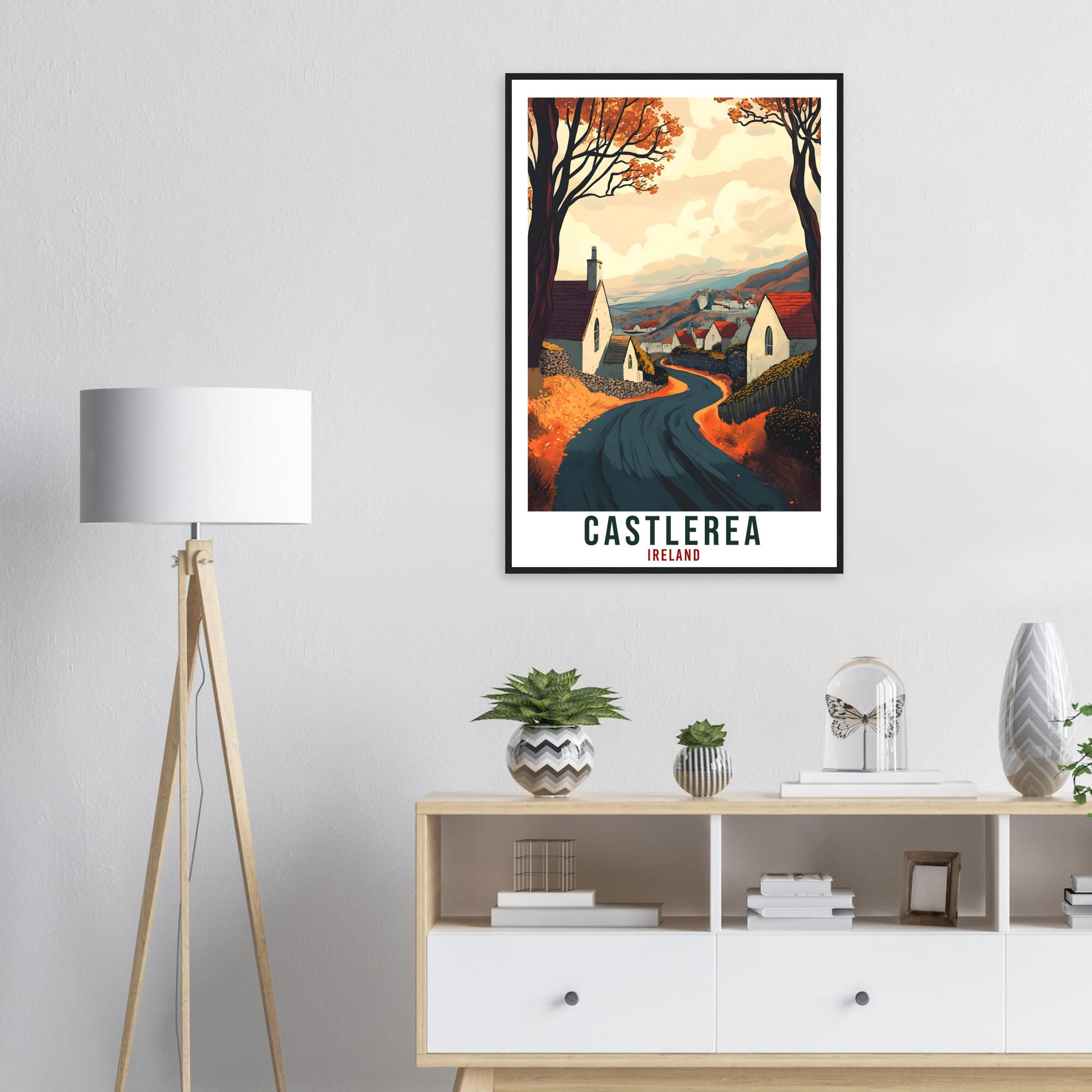 Castlerea Travel Print Ireland Home Decor Castlerea Wall Art Gift Wall Hanging Gift Castlerea Irish Artwork Travel Poster Ireland Travel Art
