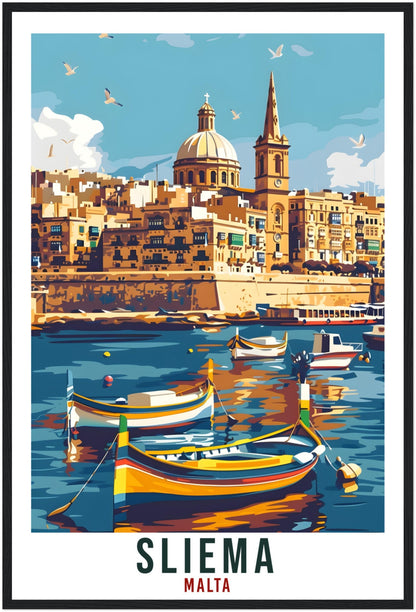 Sliema Travel Print Malta Wall Art Wall Hanging Home Living Décor Sliema Gift Art Lovers Gift Malta Artwork Gift Sliema Malta Travel Poster