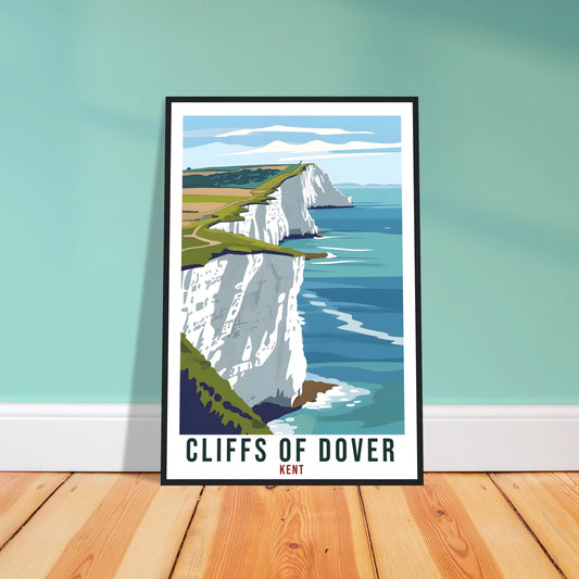 Cliffs Of Dover Travel Poster English Wall Art Home Decor Wall Hanging Travel Art Gift Cliffs Of Dover Travel Print Kent Landscape Artwork