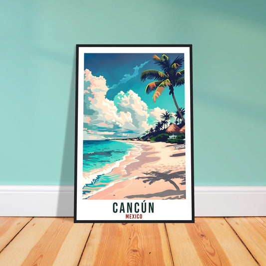 Cancún Mexico Travel Print Mexico Wall Art Wall Hanging Home Décor Cancún Beach Gift Mexico Landmark Artwork South America Travel Poster