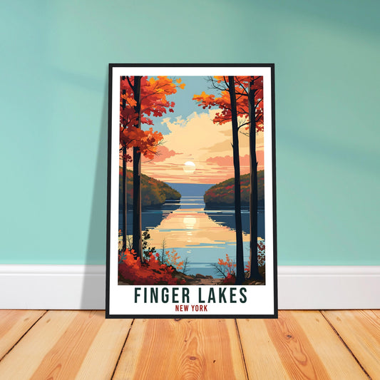 Finger Lakes Travel Print New York Home Decoration USA City Wall Art Gift Wall Hanging Art Lover New York Artwork Finger Lakes Travel Poster