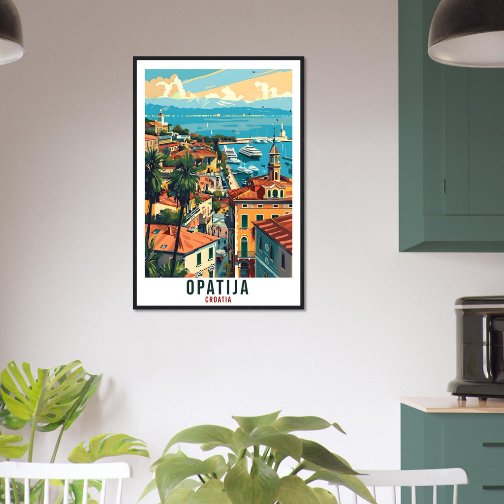 Opatija Travel Print Croatia Wall Art Wall Hanging Home Décor Opatija Gift Croatian Landmark Artwork Gift Croatia Holiday Travel Poster