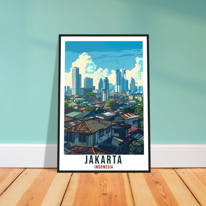 Jakarta Travel Print Wall Art Wall Hanging Home Décor Jakarta Gift Landmark Artwork Travel Art Lovers Indonesia Jakarta City Travel Poster