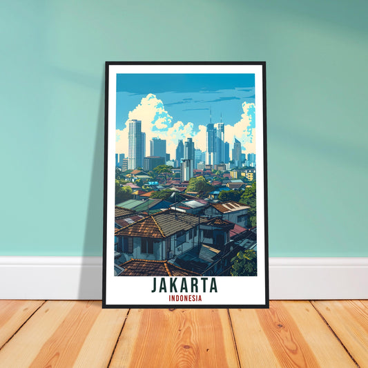 Jakarta Travel Print Wall Art Wall Hanging Home Décor Jakarta Gift Landmark Artwork Travel Art Lovers Indonesia Jakarta City Travel Poster