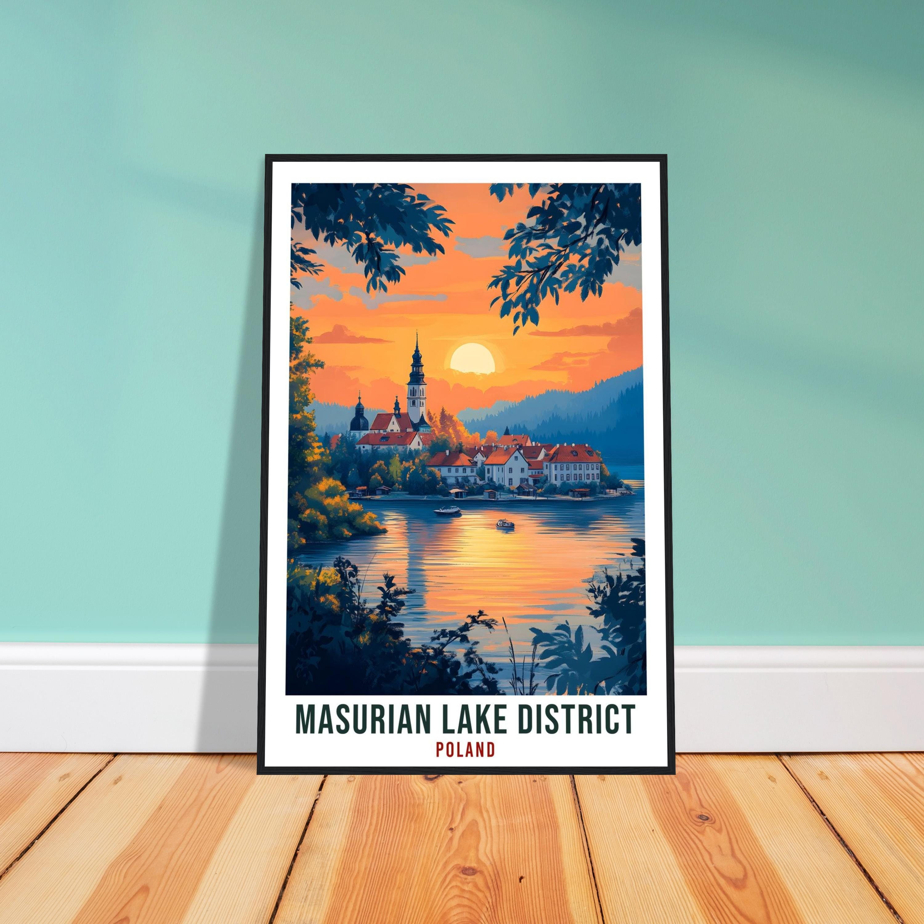 Masurian Lake District Travel Print Poland Home Decor Wall Art Gift Wall Hanging Art Lover Masurian Lake Polish Artwork Travel Poster Poland
