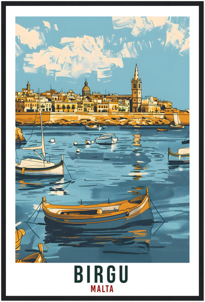 Birgu Travel Print Malta Wall Art Wall Hanging Home Living Décor Birgu Gift Art Lovers Gift Malta Artwork Gift Birgu Malta Travel Poster