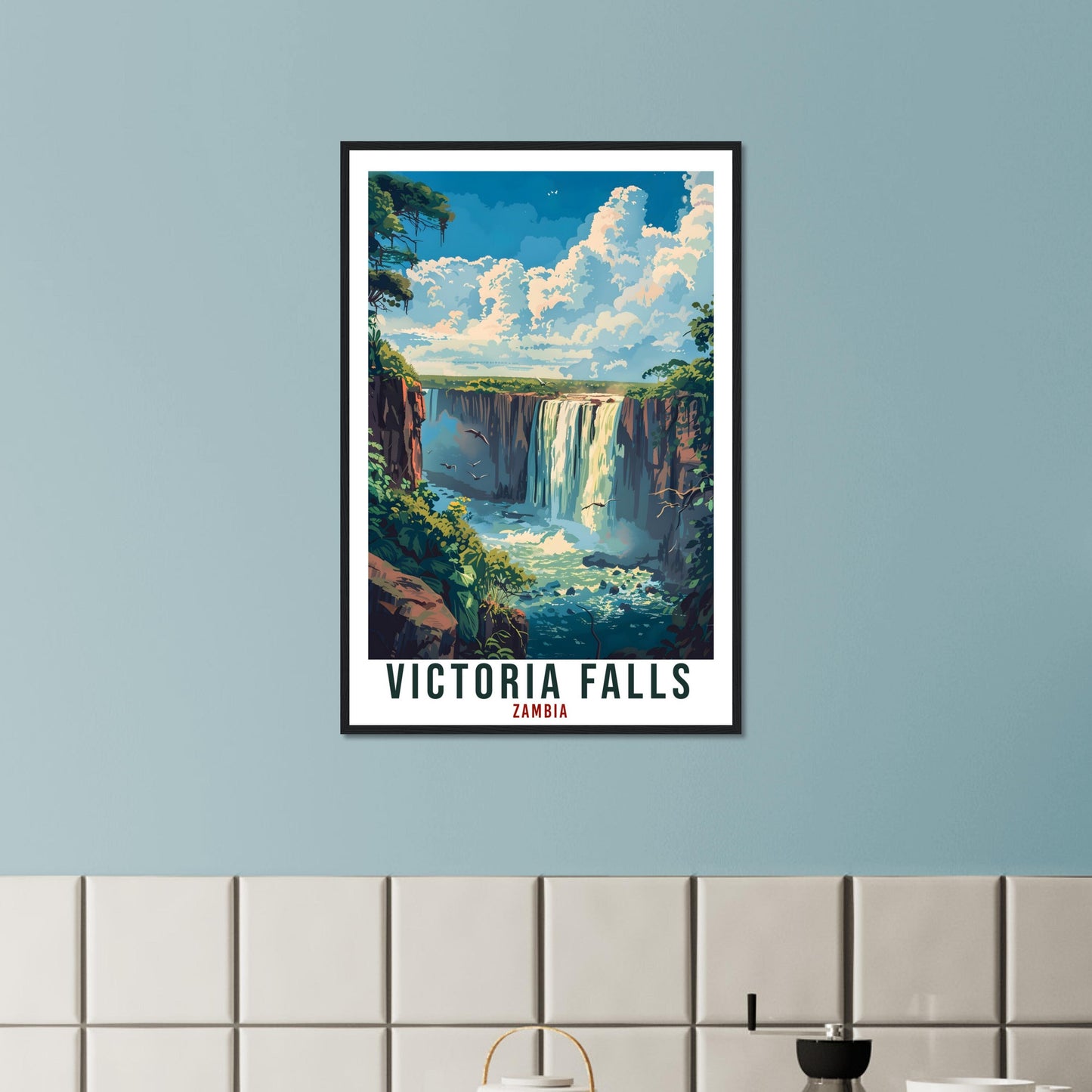 Victoria Falls Zambia Travel Print Wall Art Wall Hanging Home Décor Victoria Falls Gift Art Lovers Zambia Artwork Gift Print African Poster