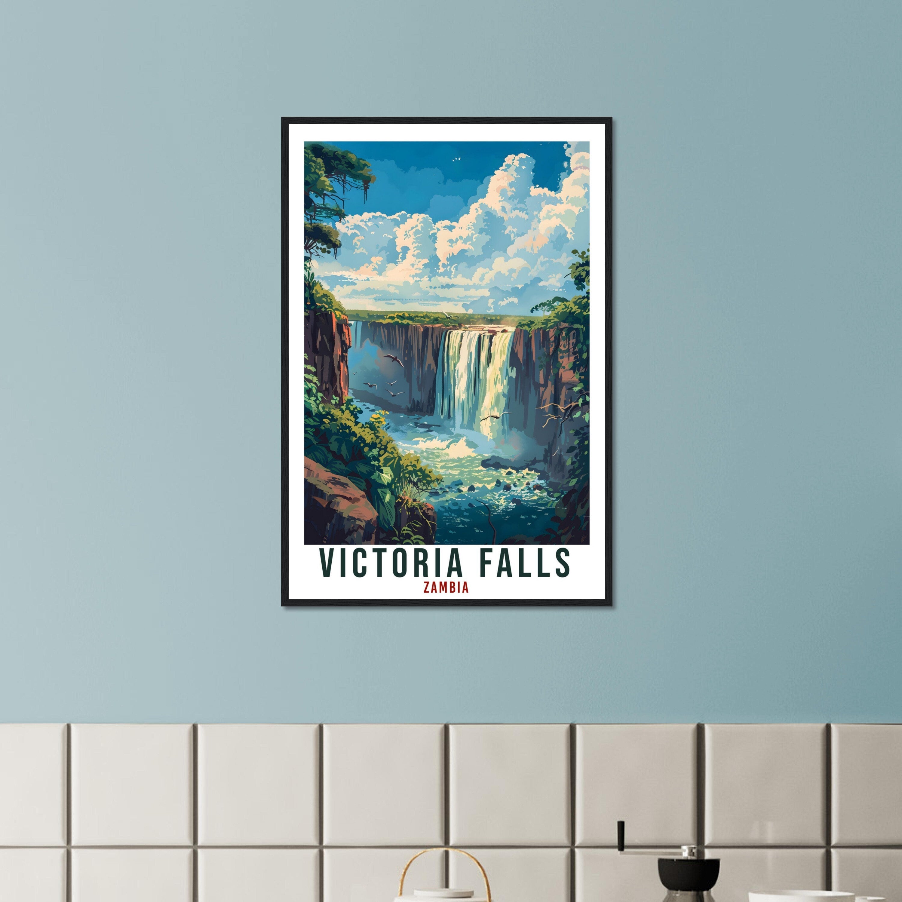 Victoria Falls Zambia Travel Print Wall Art Wall Hanging Home Décor Victoria Falls Gift Art Lovers Zambia Artwork Gift Print African Poster