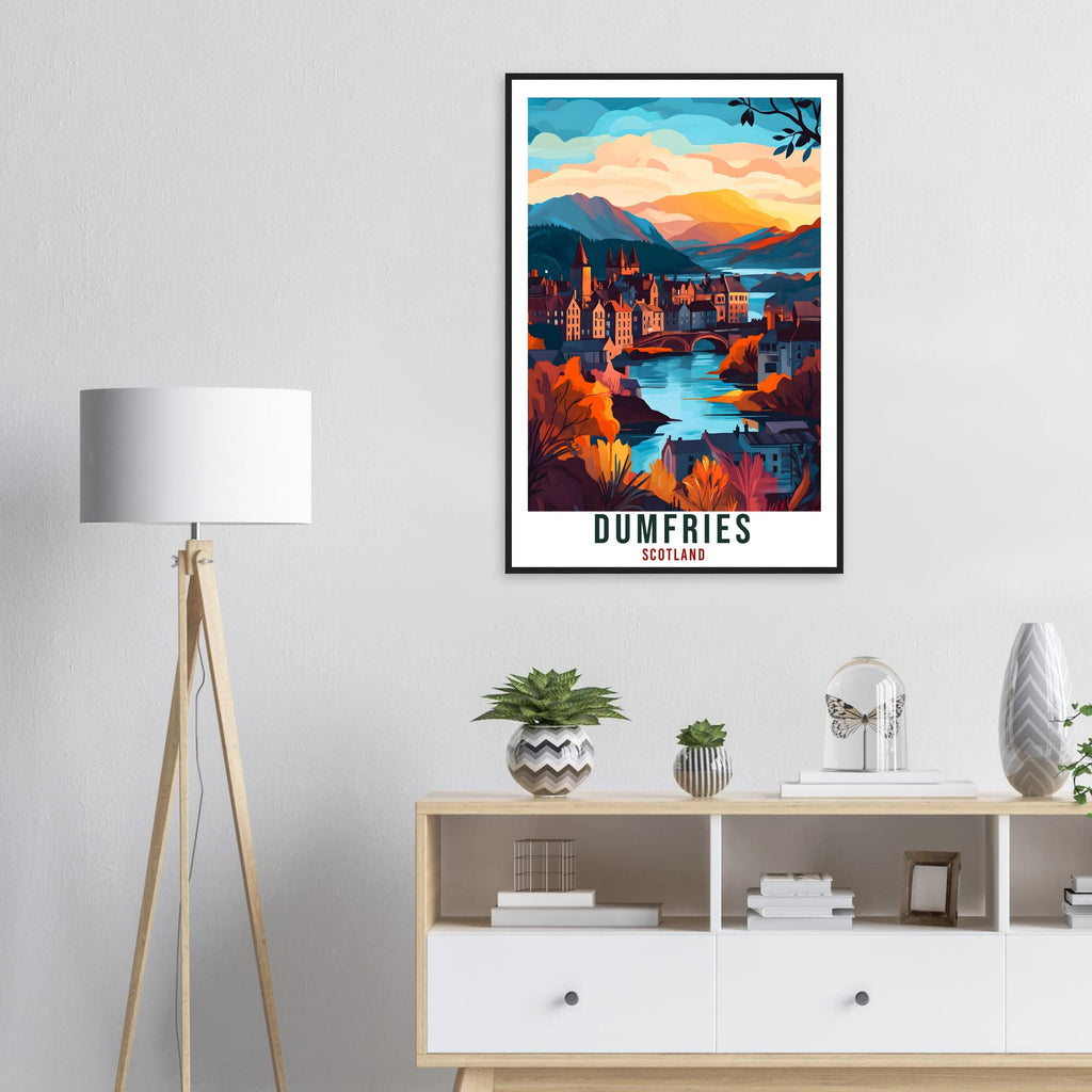 Dumfries Travel Print Scotland Home Decor Dumfries Wall Art Wall Hanging Art Lover Scotland Artwork Travel Poster Dumfries Travel Art Gift