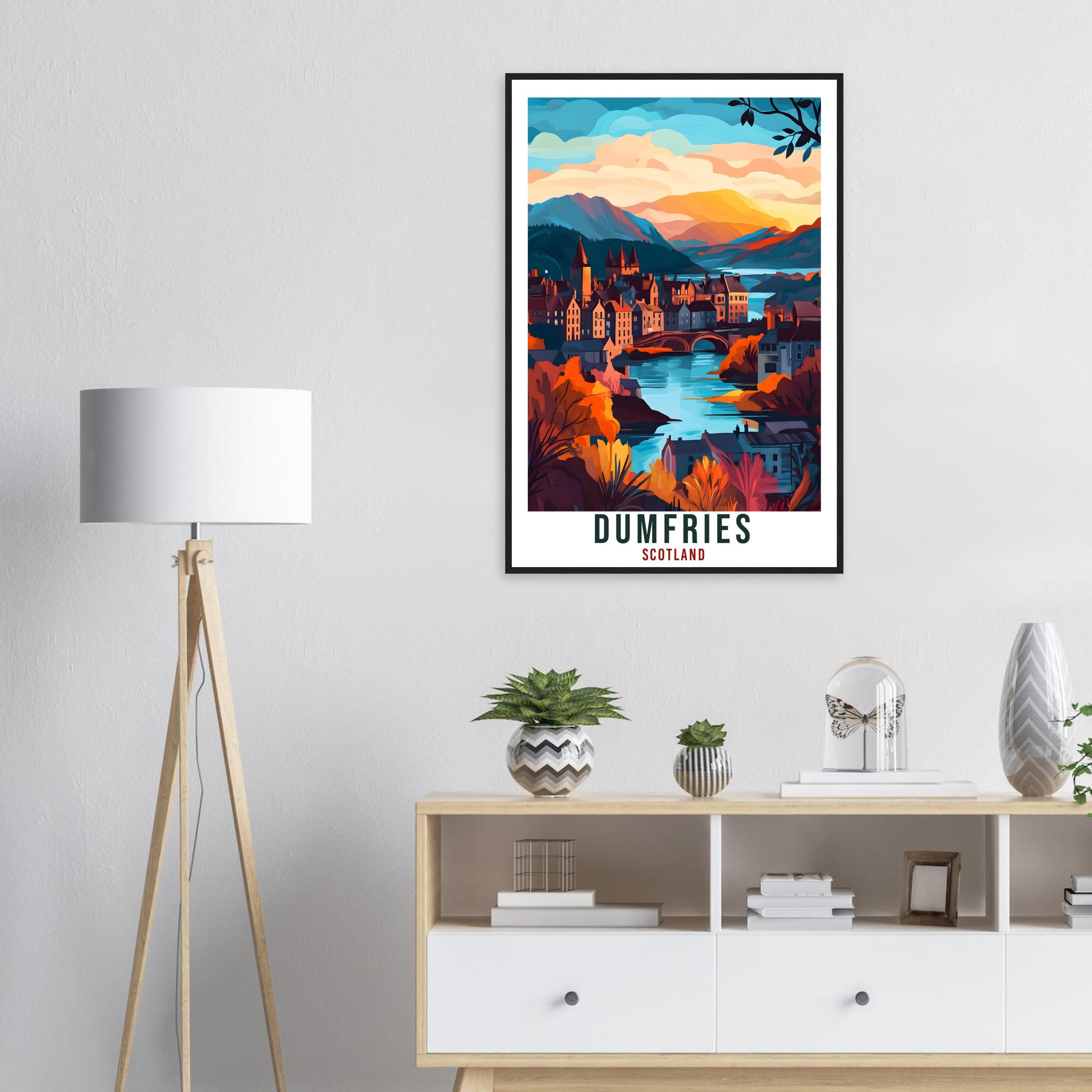 Dumfries Travel Print Scotland Home Decor Dumfries Wall Art Wall Hanging Art Lover Scotland Artwork Travel Poster Dumfries Travel Art Gift