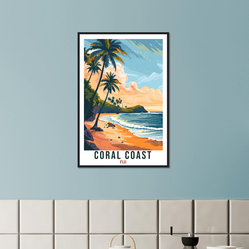 Coral Coast Fiji Travel Print Fiji Wall Art Wall Hanging Home Décor Coral Coast Gift Fiji Islands Artwork Travel Art Fijian Travel Poster