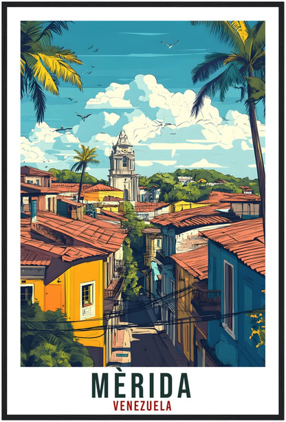 Mèrida Travel Print Venezuela Home Decor Mèrida Wall Art Gift Wall Hanging Art Lover Mèrida Venezuelan Artwork Travel Poster Travel Art
