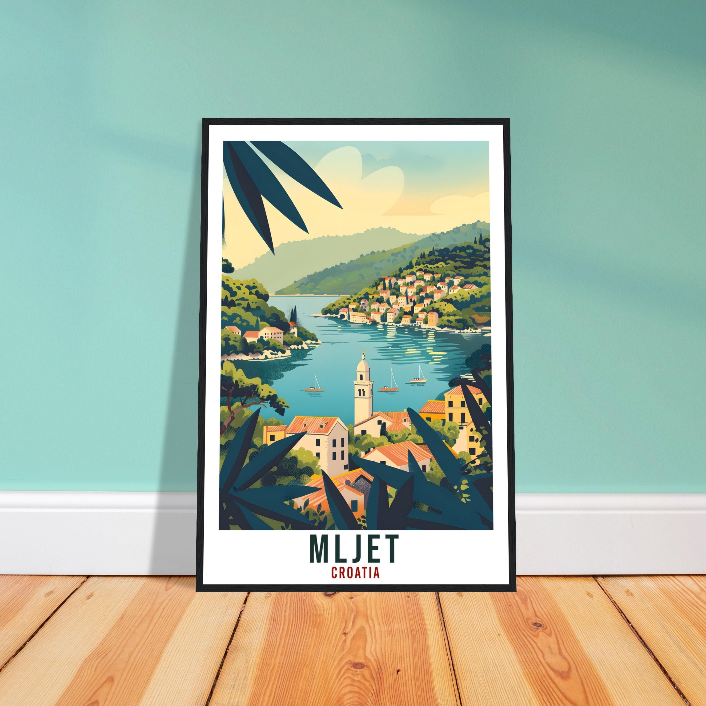 Mljet Travel Print Croatia Wall Art Wall Hanging Home Décor Mljet Island Gift Croatian Landmark Artwork Mljet Croatia Holiday Travel Poster