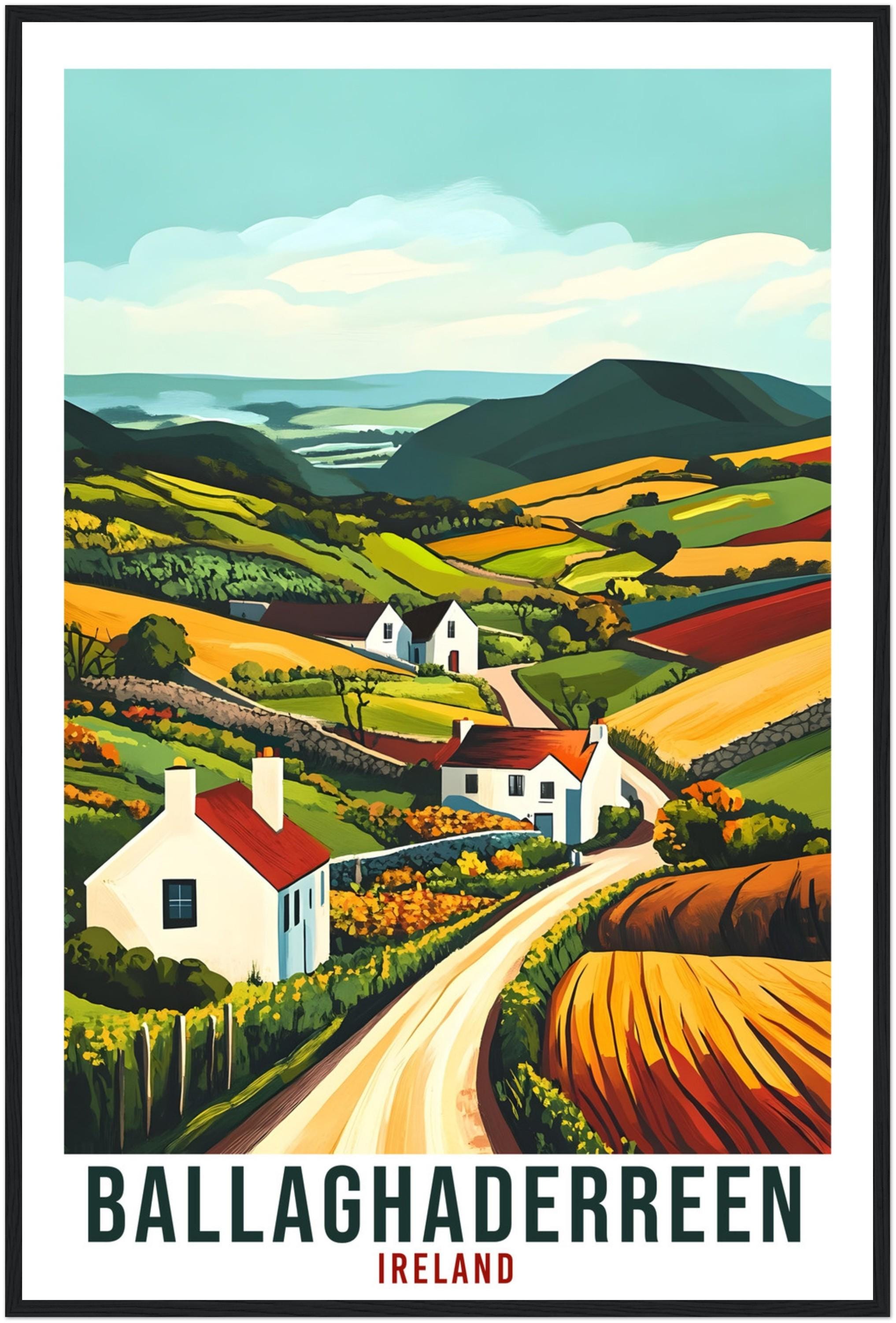 Ballaghaderreen Travel Print Ireland Home Decor Wall Art Wall Hanging Art Lover Irish Artwork Travel Poster Ballaghaderreen Ireland Travel