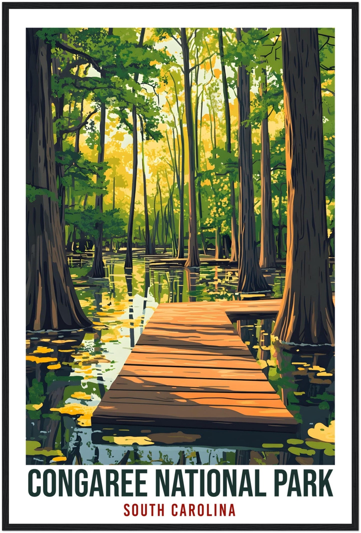 Congaree National Park South Carolina USA Travel Print Wall Art Wall Hanging Home Décor Congaree Gift Travel Art USA Artwork Travel Poster