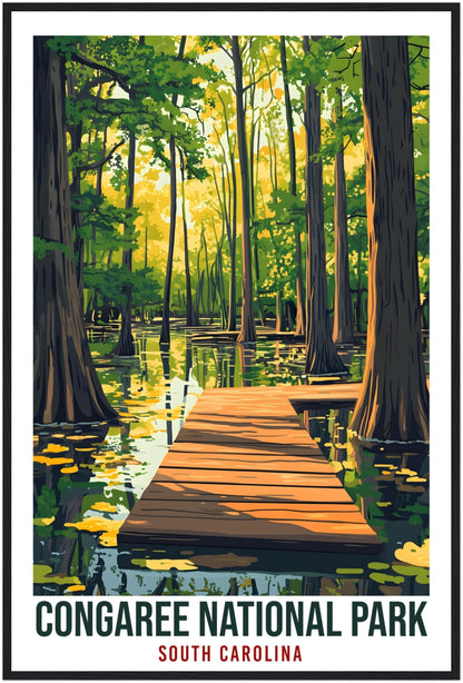 Congaree National Park South Carolina USA Travel Print Wall Art Wall Hanging Home Décor Congaree Gift Travel Art USA Artwork Travel Poster