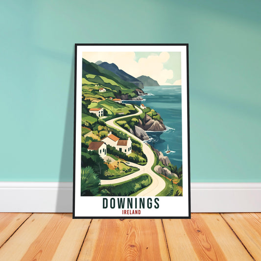 Downings Travel Print Ireland Home Decor Downings Wall Art Wall Hanging Art Lover Irish Artwork Travel Poster Downings Ireland Travel Art