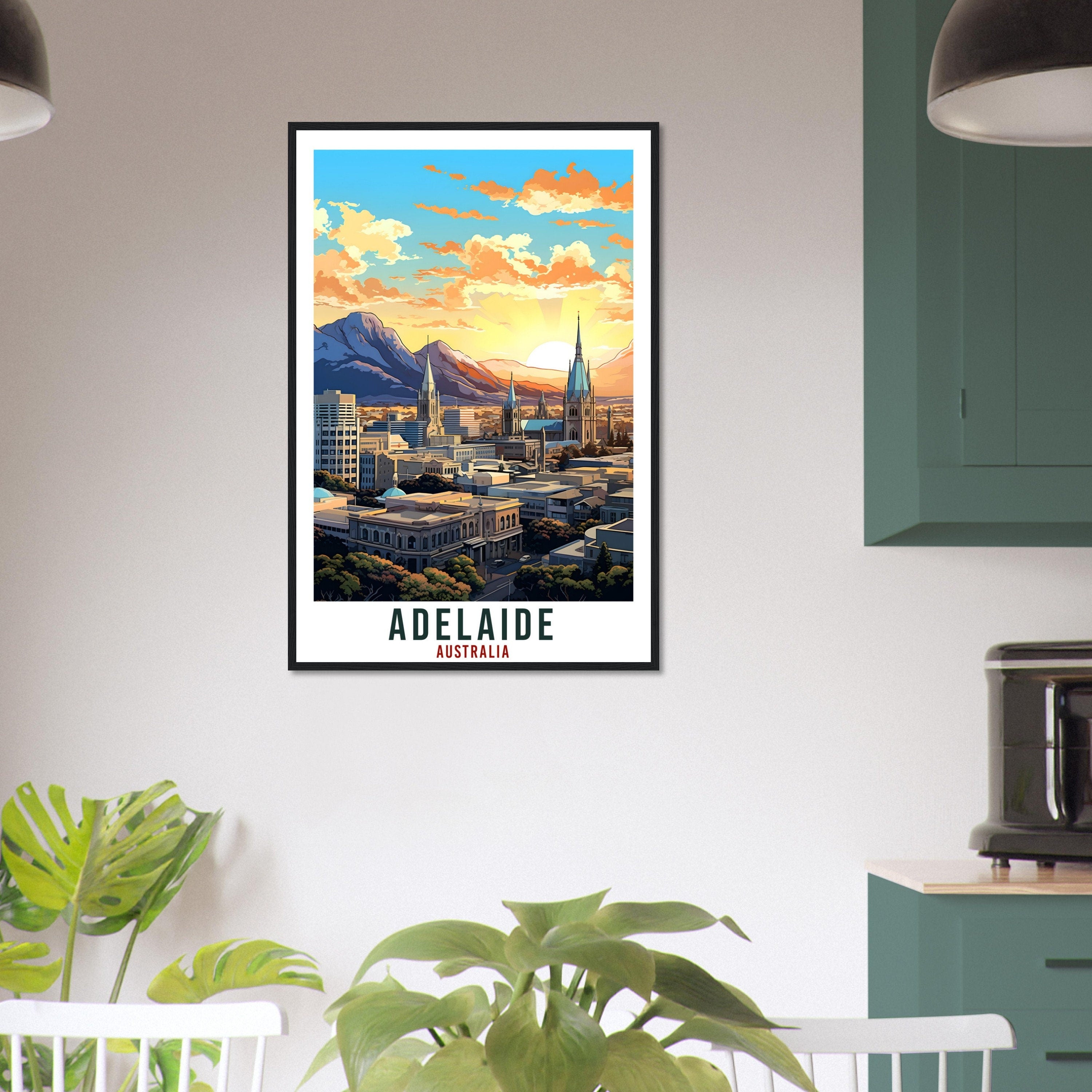 Adelaide Travel Poster Wall Art Adelaide Australia Home Décor Artwork Wall Hanging Art Gift Adelaide Travel Print Australian Art Lovers Gift
