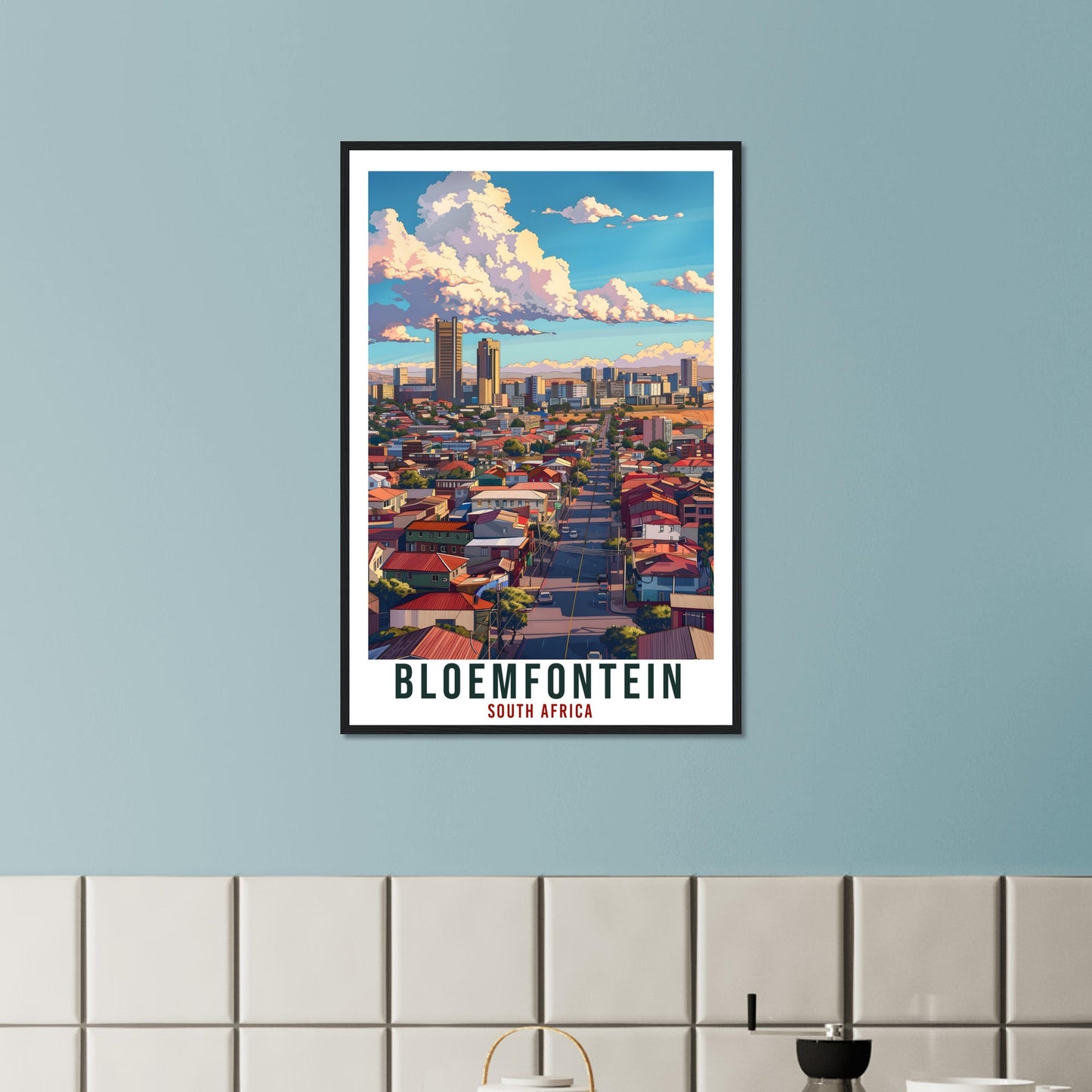 Bloemfontein South Africa Travel Print Wall Art Wall Hanging Home Décor Bloemfontein Gift Art Lovers Artwork Gift Print South African Poster