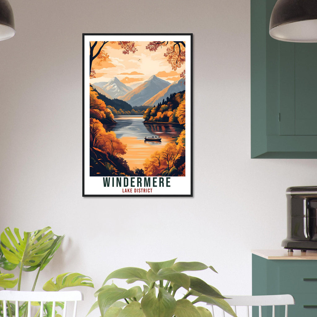 Windermere Travel Print Lake District Decor Windermere Wall Art Wall Hanging Art Lover Lake District Artwork Travel Poster Cumbria Travel