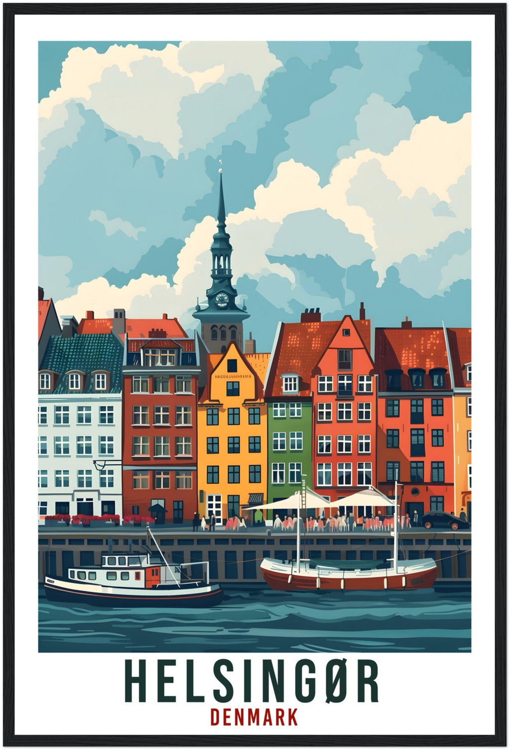 Helsingør Travel Print Denmark Wall Art Wall Hanging Home Living Décor Helsingør Gift Art Lovers Denmark Artwork Gift Danish Travel Poster