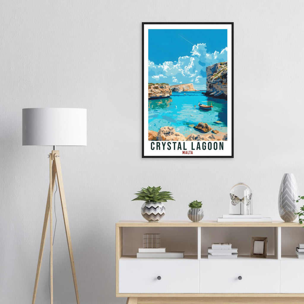 Crystal Lagoon Malta Travel Print Wall Art Wall Hanging Home Décor Gift Art Lover Gift Malta Artwork Gift Malta Crystal Lagoon Travel Poster