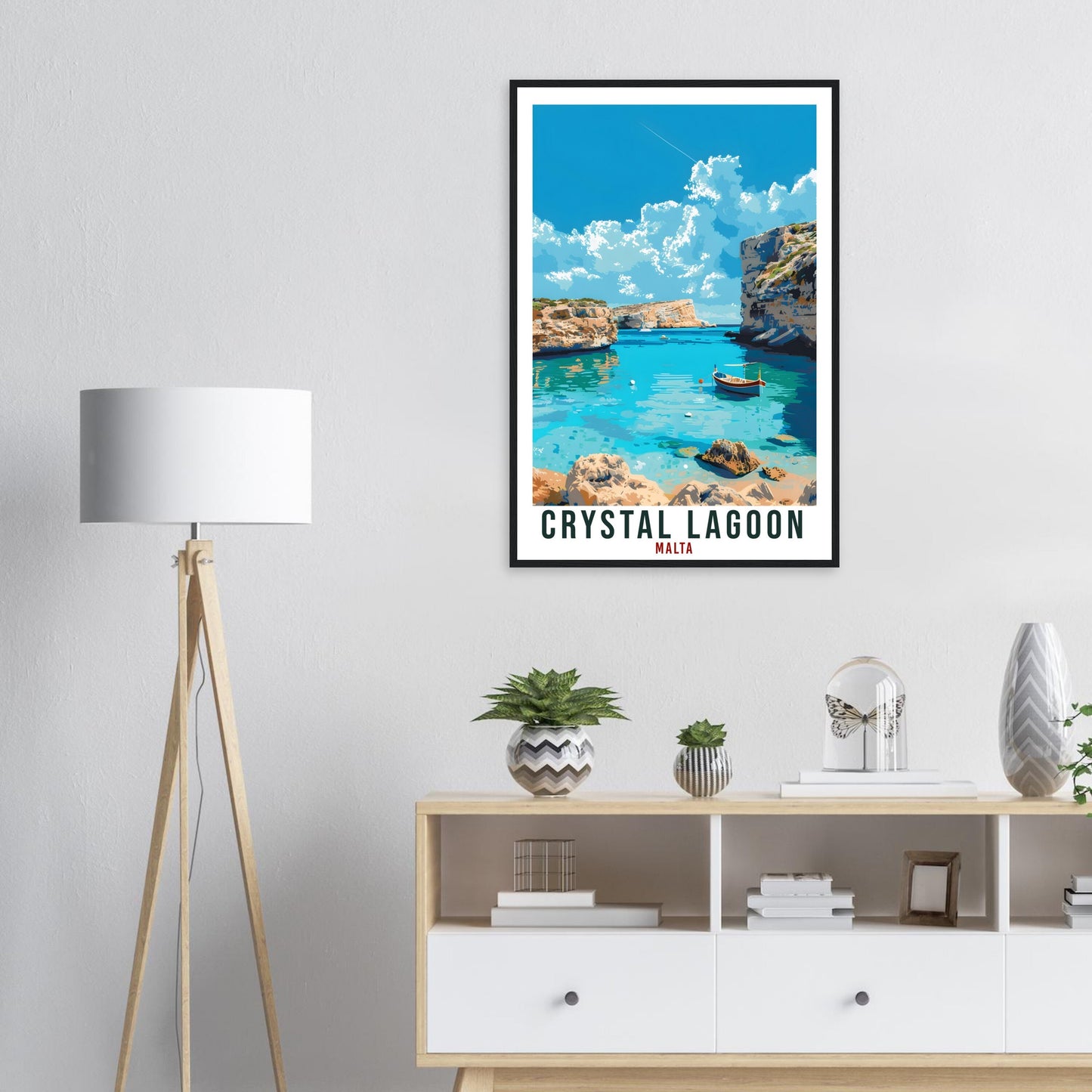 Crystal Lagoon Malta Travel Print Wall Art Wall Hanging Home Décor Gift Art Lover Gift Malta Artwork Gift Malta Crystal Lagoon Travel Poster