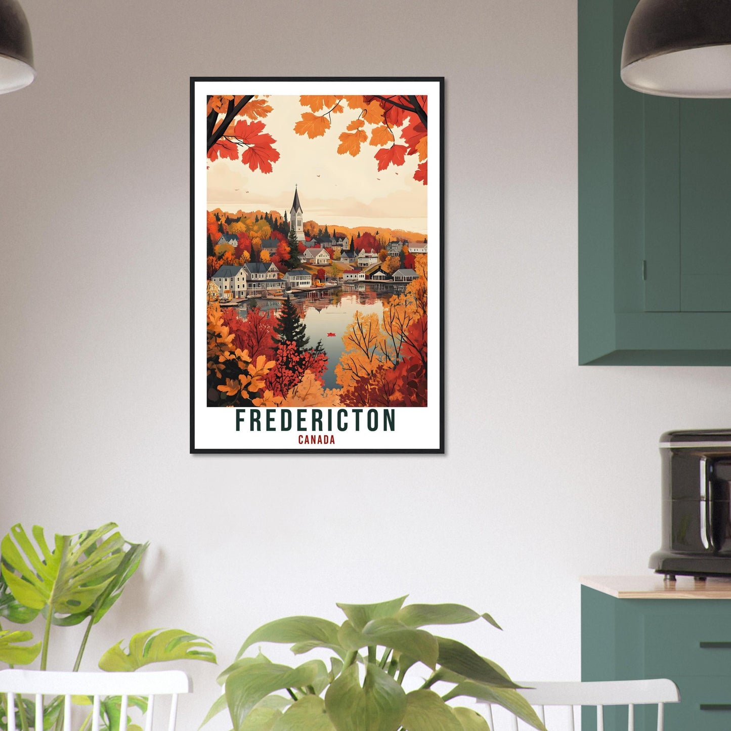 Fredericton Travel Print Canada Home Decor New Brunswick Wall Art Gift Wall Hanging Art Lover Fredericton Canadian Artwork Travel Poster