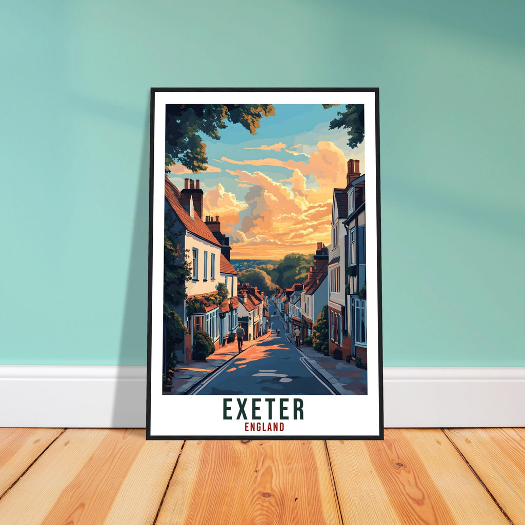 Exeter Travel Print England Home Decor Exeter Wall Art Gift Wall Hanging Art Lover Exeter England Republic Artwork Travel Poster UK Art