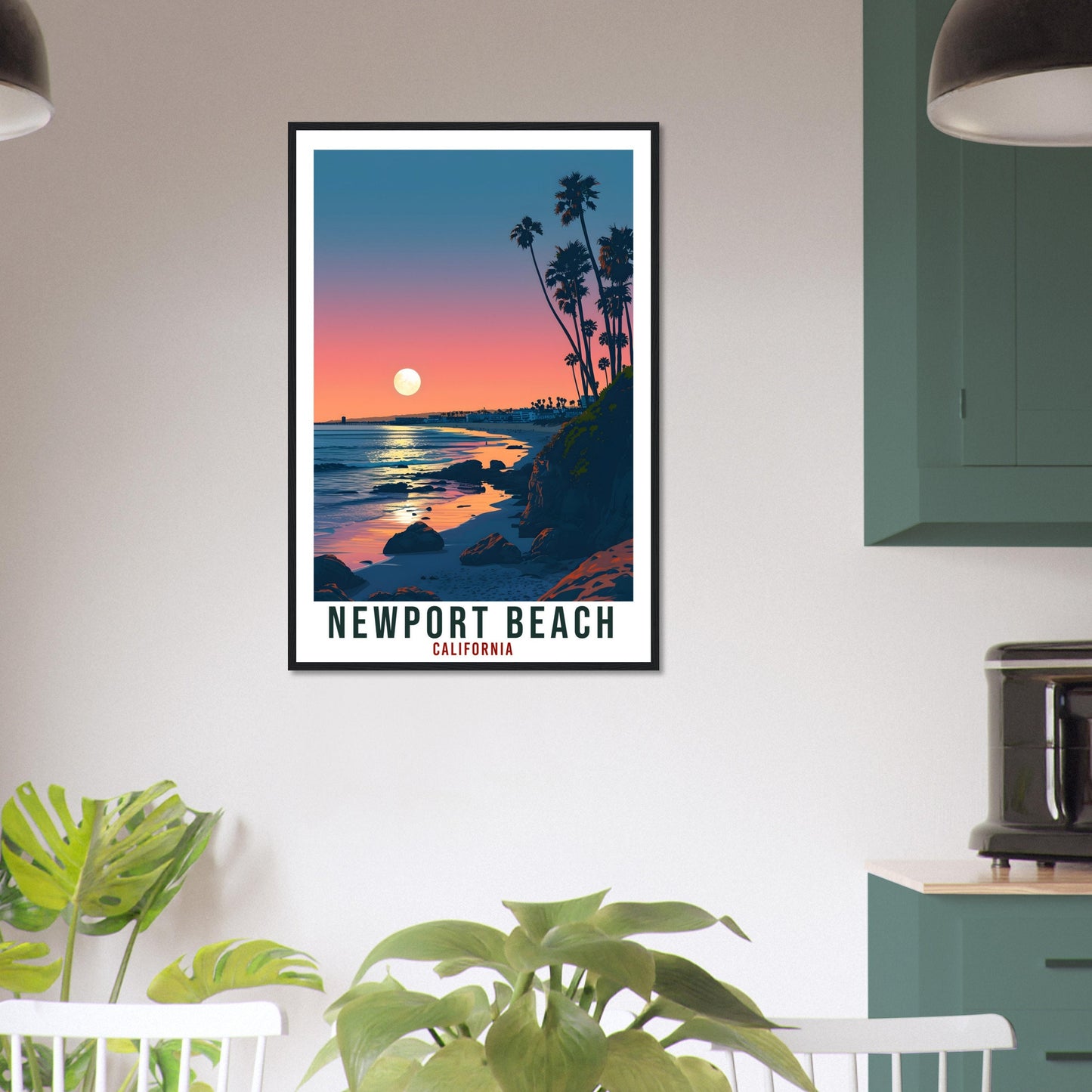 Newport Beach Travel Print California Home Decor US City Wall Art Gift Wall Hanging Art Lover Newport Beach Artwork California Travel Poster