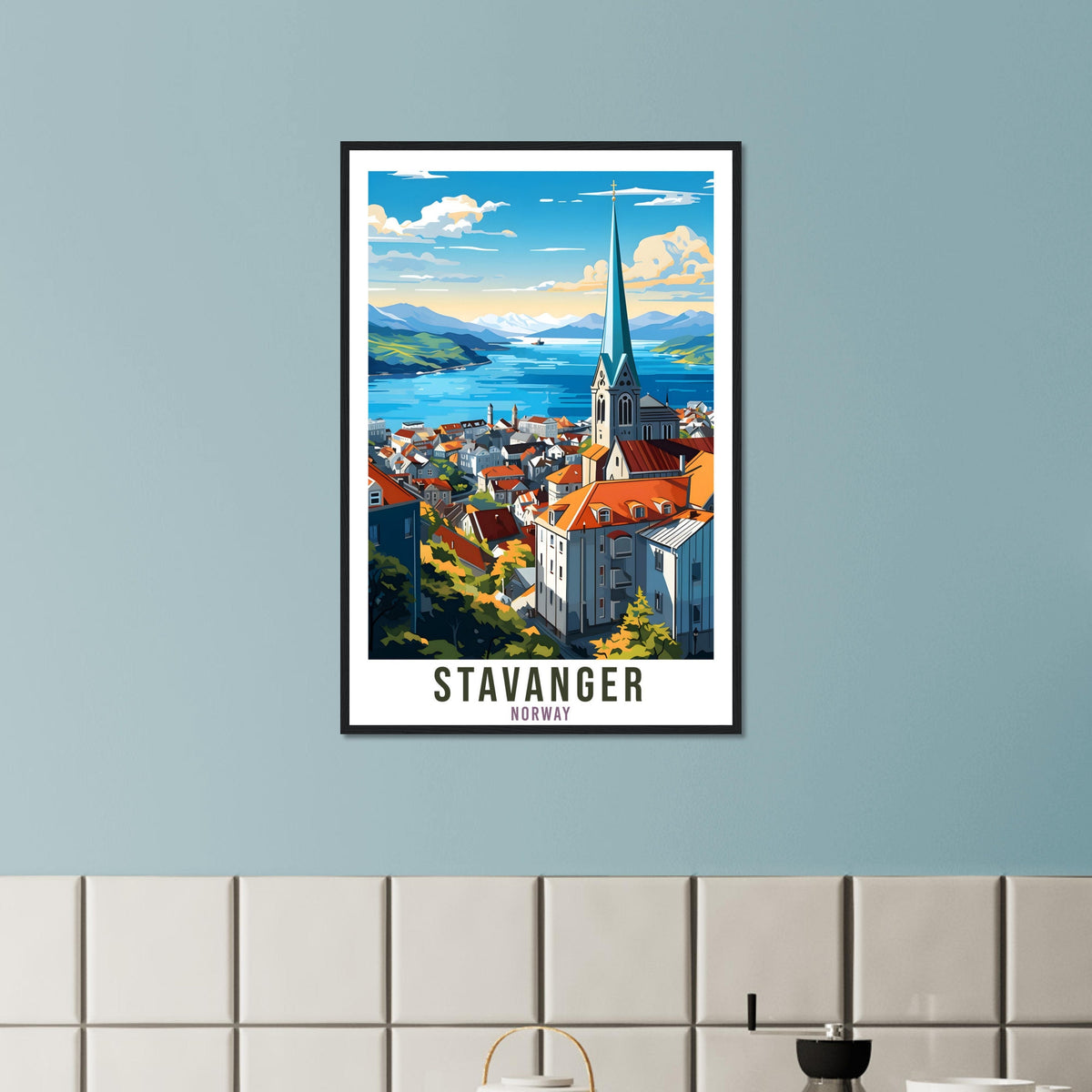 Stavanger Norway Travel Print Stavanger Wall Hanging Norway Arctic Stavanger Travel Poster Northern Norway Wall Art Stavanger Travel Poster