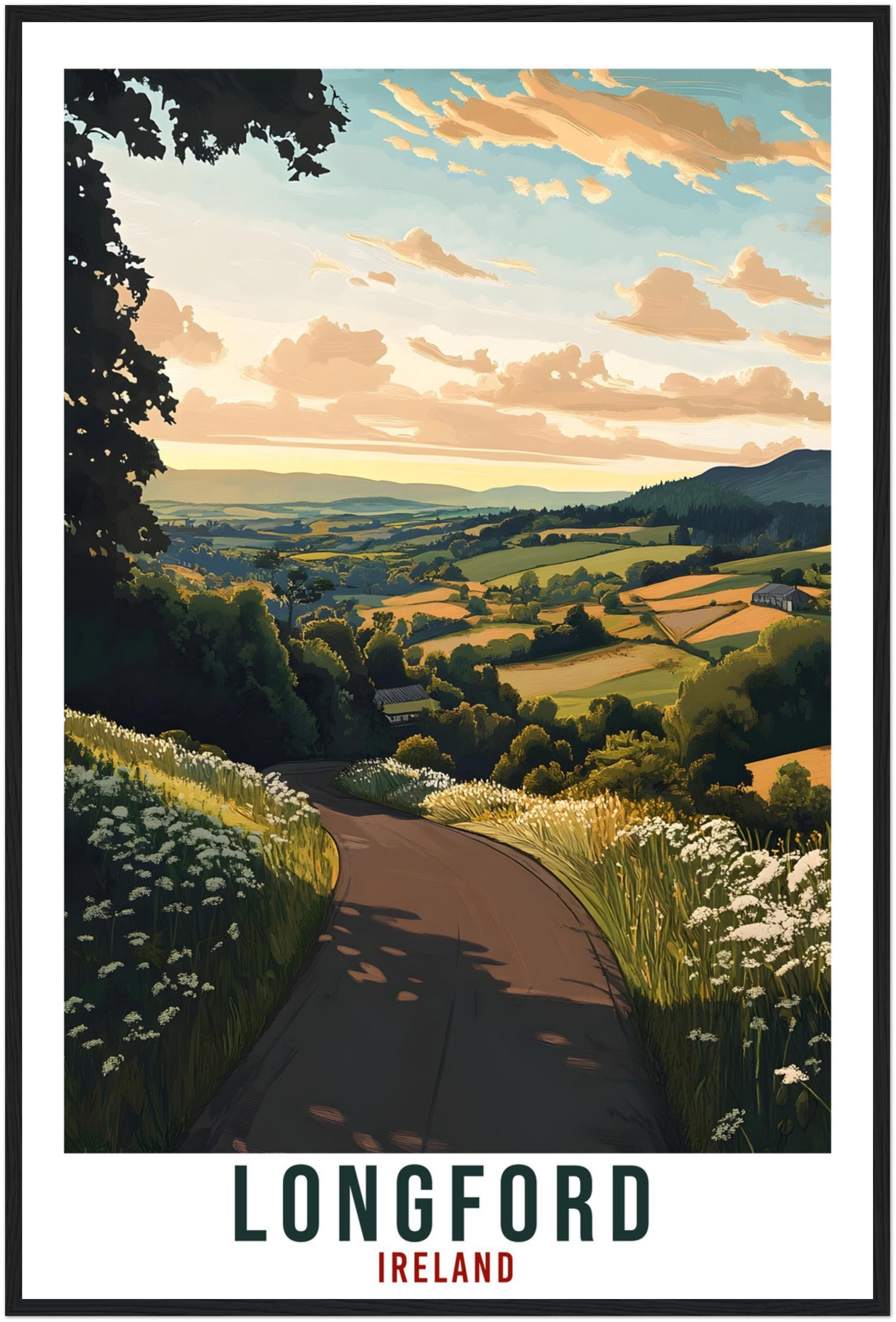 Longford Travel Print Ireland Home Decor Longford Wall Art Gift Wall Hanging Art Lover Longford Irish Artwork Travel Poster Ireland Travel