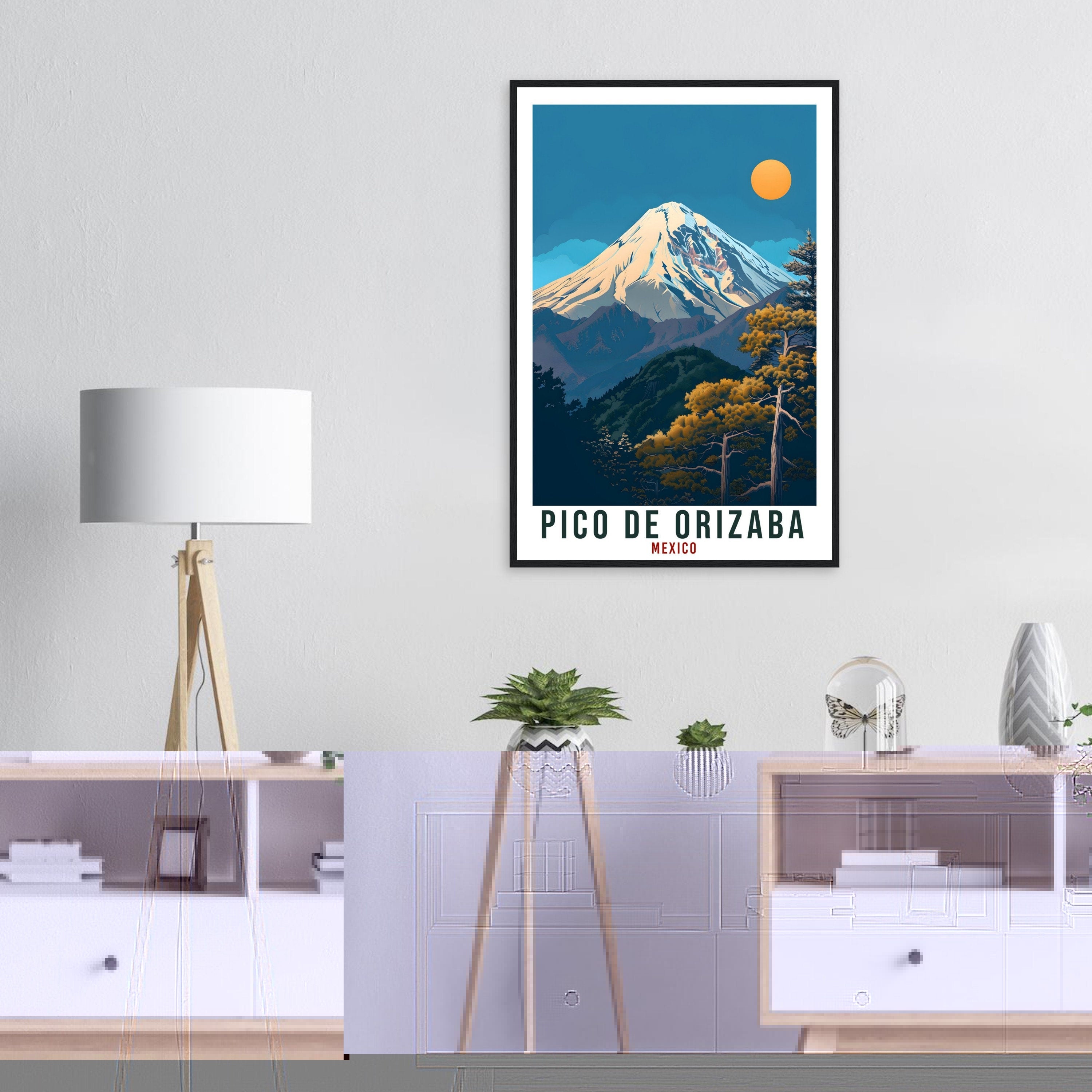 Pico De Orizaba Mexico Travel Print Mexico Wall Art Wall Hanging Home Décor Pico De Orizaba Gift Mexico Artwork South America Travel Poster