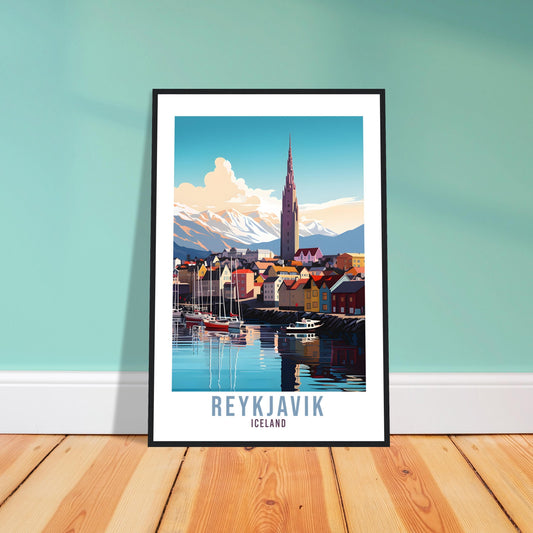 Reykjavik Travel Print Gift Iceland Reykjavik Travel Poster Reykjavik Wall Art Cityscape Reykjavik Illustration Home Decor Wall Hanging