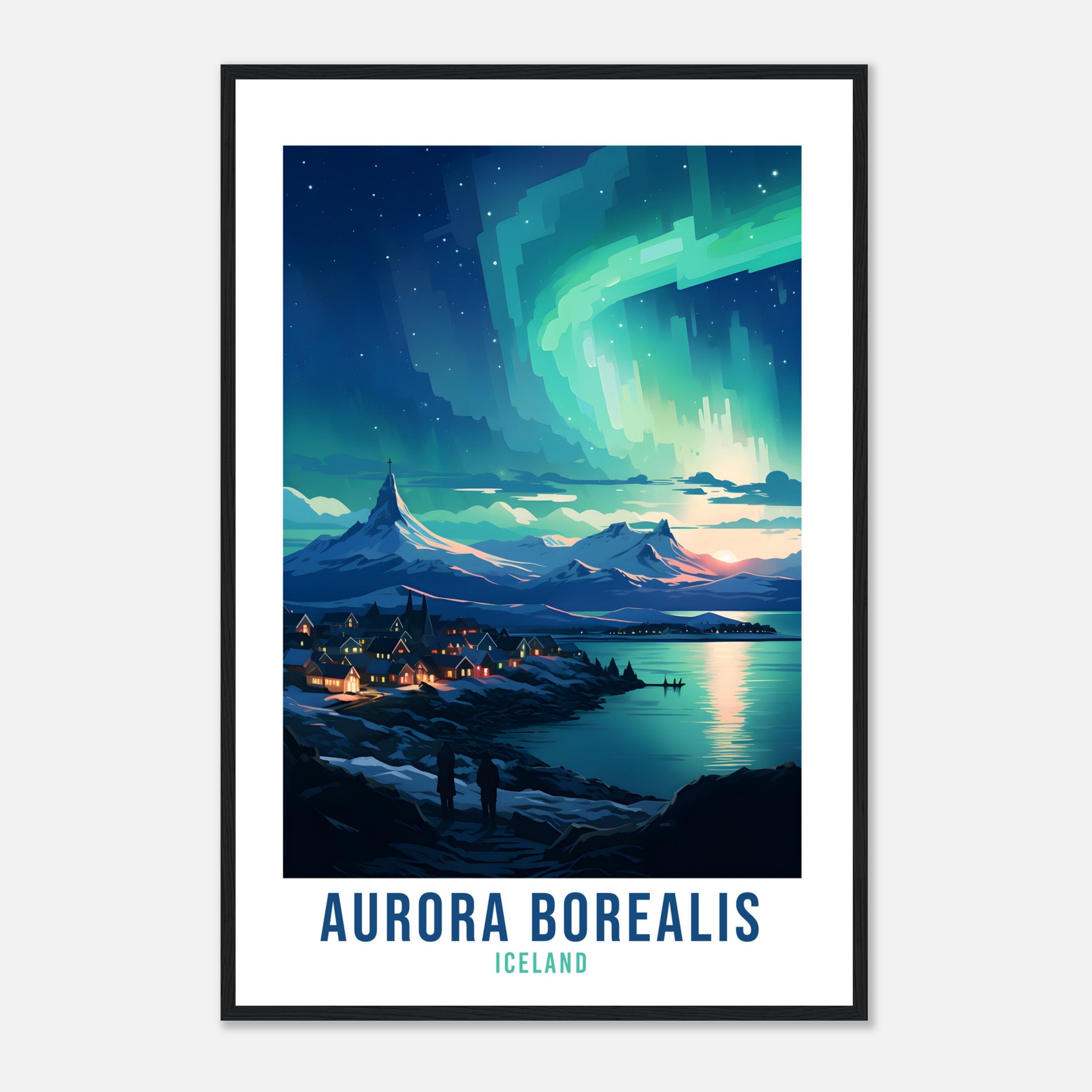 Aurora Borealis Iceland Travel Print Iceland Wall Hanging Aurora Borealis Artwork Poster Home Decor Aurora Borealis Gift Iceland Home Decor